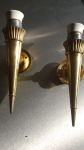 an unusual pair of French 1940 solid brass in the style of Genet and Michon